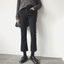 Fat Sister Jeans Womens Spring Autumn 2021 New Korean Version Loose Microhorn Big Code High Waist Display Slim 90% Pants