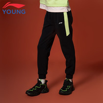 Li Ning Wei pants big boy womens 2021 autumn thin loose small leg pants comfortable breathable knitted sports trousers