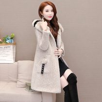 Mink velvet woolen coat women 2020 new golden mink velvet thick woolen coat small man winter wear medium and long