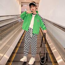 Girlsclothes spring dress 2022 new childrens leisure Han Fan Chao big childrens network red two pieces of spring and autumn gas