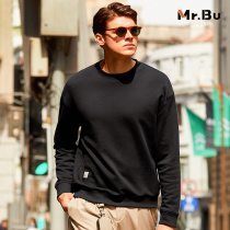 Mr Bu pure cotton long sleeve sweatshirt male autumn winter round collar big code youth hooded sweatshirt male KT01265