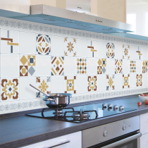 Self-adhesive kitchen anti-oil sticker hearth with waterproof and anti-hood tile wall sticker wallpaper cabinet sticker high temperature resistant