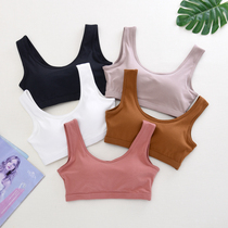 Pure cotton sports underwear dew shock proof gathering steel-free ring cup in one small vest beautiful backbra running yoga