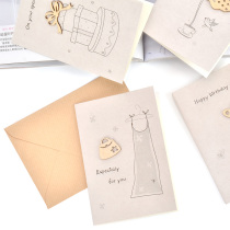 Spring Festival fashion retro greeting card Christmas holiday creative blessing card postcard woodcarving greeting card birthday blessing card