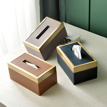 Tissue box living room home light luxury high-end new Chinese coffee table storage paper box art napkin box