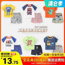 Boys Short Sleeved Sportswear Summer Clothes Summer White Childrens clothing Baby children children 1 year old 3 baby clothes