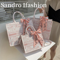 Sandro Ifashion 2021 new tote bag canvas handbag large capacity shoulder bag womens bag mobile phone
