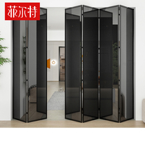 Toilet No downtrack folding door Sliding Door Invisible Trackless Kitchen Balcony Partition Aluminum Alloy Glass Moving Door