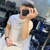 2019 Mens Summer New Tide Skull Hot Diamond Short Sleeve Top Korean Fashion Slim Round Neck T-shirt Men