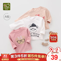 Rabbis official flagship girls long-sleeved t-shirt autumn new baby top bottoming shirt casual all-match T-shirt