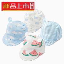  Newborn spring and summer hat Baby boy sun hat Female baby out sunscreen sunshade Cotton yarn cloth cap