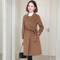 Zqqz double-sided wool coat women's middle school long 2021 autumn new slim 100% wool coat 2101