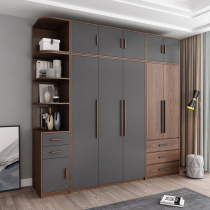 Nordic wardrobe simple modern economy overall solid wood quality five-door four-door master bedroom cabinet assembly large wardrobe