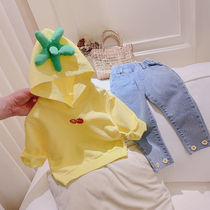 Girl autumn suit 2020 new children autumn Korean version of jeans foreign-style baby spring and autumn clothes two-piece set