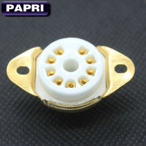 Small 9-leg electronic tube holder ceramic gold-plated nine-leg bladder socket reverse installation 12AX7 U7 6922 EL84 ECC83