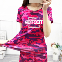 Prospecting quick-drying T-shirt mens short-sleeved summer camouflage round neck quick-drying clothes breathable outdoor sports running fast-drying clothes women