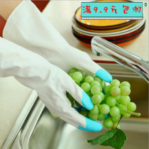 Kitchen rubber gloves Household laundry brush bowl Waterproof latex warm thickened plastic dishwashing durable rubber leather cover