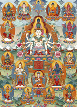 Yongzhong original teaching Thangka Five-sided ten-armed sages High-definition printing Brocade satin mounted teaching Thangka