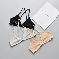 French Sexual Beauty Back Triangle Cup Bra Ultra-thin Non-Steel Bra bralette No Chest Pad Non-sensory Underwear Women