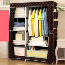 Wardrobe assembly economical simple wardrobe storage cabinet fabric simple modern dormitory single steel frame cloth wardrobe