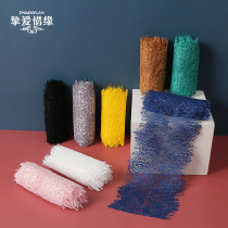 Fold eyelashes Lace Fabric accessories Handmade diy materials Decorative belt clothes Curtain skirt collar edge Black