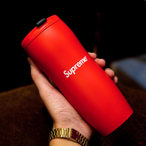 Womens thermos cup fashion portable high-end business net red cup shaking sound big red tide brand supreme water cup