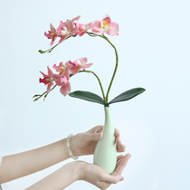 Simulation Phalaenopsis single branch with leaves PU feel new Chinese simulation Flower home decoration Xihijia fake vase flower arrangement
