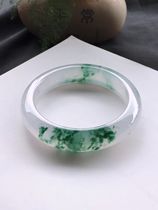 Natural Old Pit Ice Seed Floating Emerald Bracelet Myanmar Live A Goods Yang Green Round Bar Jade Bracelet Child with Certificate