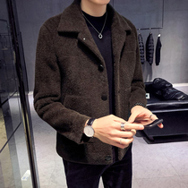 Winter wool coat male 2020 new lambskin clothes autumn and winter Korean version of the trend handsome thickened jacket