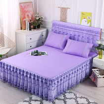 New Korean version Bed Skirt Three Sets Princess Wind Mats Dreams Slim lace single bed cover Summer single lace Lace Bed Hood