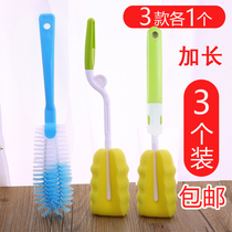 3 with long handle cup brush sponge bottle wash cup brush clean glass bottle shabu artifact cup brush