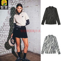 South Korea MALBON Golf golf womens clothing blouses 22 spring standout patterned underling long sleeve T-shirt