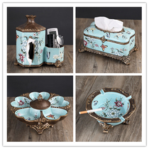 Clear cabin European-style paper towel box fruit tray containing box wine rack retro home Decorative Ashtrays Vase Hem resin