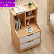 Nordic bedside table Simple modern small cabinet Locker Simple lock Bedroom storage cabinet Shelf Economical type