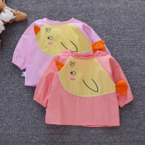 Baby eating clothes children bib waterproof anti-dirty kindergarten 3 years old painting clothes wear long sleeve cotton coat 5