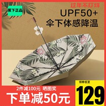 Banana needle fence swallow sun shade sunscreen small black umbrella anti-ultraviolet light rain dual-purpose female parasol Coke water fruit fun