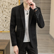 New casual suit mens and Korean version trendy mens west suit dark tattoo fall jacket thickened and the suit is handsome