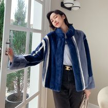 Princess 2021 years Winter new imported whole mink Mink Fur Fur Coats Ladies short Spliced Mink Fur Coats Women