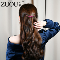 Small hairpin top clip hairpin female Korean Net red niche head clip simple rhinestone bangs side clip headgear