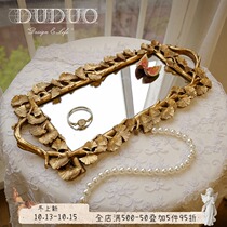 Nordic ginkgo leaf ins desktop tray ornaments retro American luxury European gold Porch restaurant decorations
