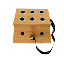 Bamboo single-hole double-hole porous moxibustion box wooden moxa stick moxibustion tool Wormwood moxibustion pot moxibustion pot moxibustion device