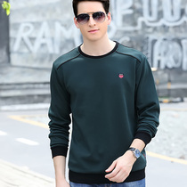 Spring and autumn new mens long sleeve T-shirt men cotton sports base shirt loose body shirt middle-aged mens clothing men