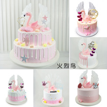 Cake model simulation 2021 New Net red pop cartoon flamingo window furnishings sample birthday cake