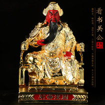 The bronze statue of The Golden Martial God of Wealth Guan Gong in Taiwan is dedicated to the statue of The God Zhao Cai Wu Sheng Guan Er Ye Statue Ornament