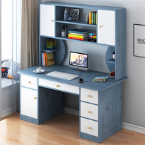 Desktop home computer desk modern simple study bookshelf combination student writing desk bedroom desk ins