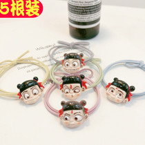 Cartoon personality characters cute hair rope net red high elastic rubber band head rope small hair ring female student hair accessories