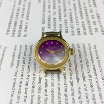Original inventory Haida brand purple manual mechanical womens watch oval yellow shell diameter 25mm Free strap 1
