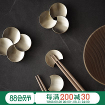 Flowers Zen Moon Copper Chopsticks for Creative Brass Toothpaste Chopsticks Top Chopsticks for Chopsticks for Household Use
