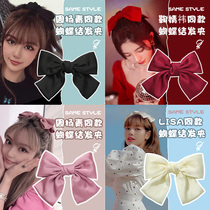 Zhou Yangqing same hairclip black bow hairclip spring clip Korean bangs clip headgear back head hair accessories