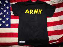 Brand new original US-made US military version of the original public release of the armys new black gold PT physical fitness T-shirt APFU short-sleeved